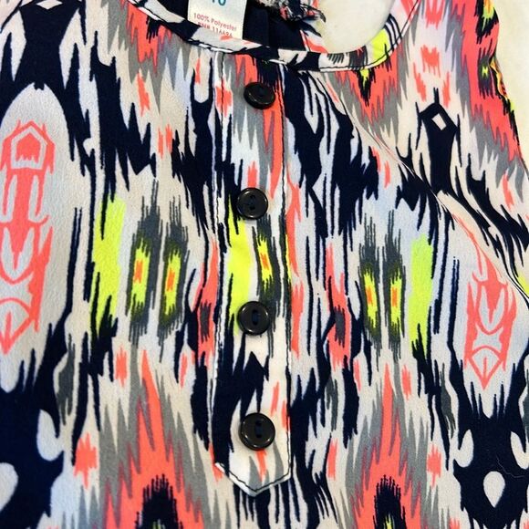 Japna Kids Multicolored Abstract Design Racerback Tank Top Size 10 - Picture 3 of 5